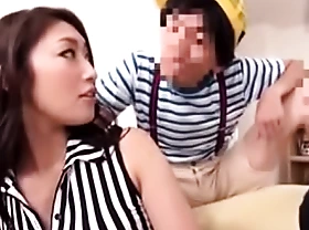 Japanese mother fucked by son's porn video  friend