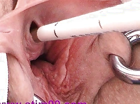 Cervix increased by peehole fucking with objects stroking urethra
