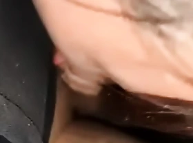 Amateur teen sucks asian cock in a difficulty back seat of a van
