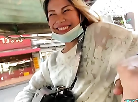 Thai MILF with blonde hair with an increment of soft cute ass picked up by horny vapid passenger