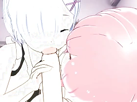 Threesome Rem x Ram Re:Zero hentai Uncensored