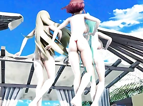 3 Full Naked Girls With Huge Tits Dancing (3D HENTAI)