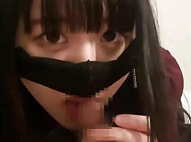 POV Japanese goth girl, She shoots take her mouth with a thick, moist Blowjob